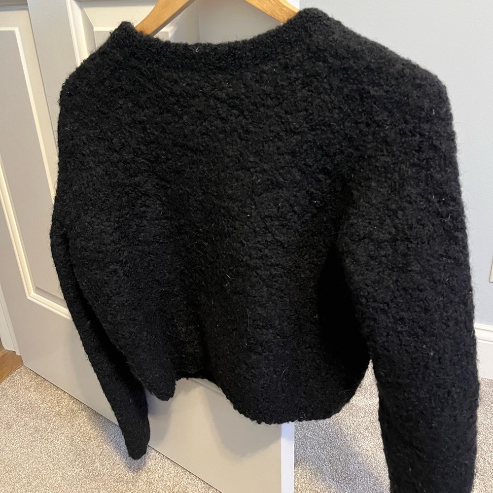 & Other Stories Women's Small Wool Chunky Fuzzy Cropped Pullover - Picture 9 of 12